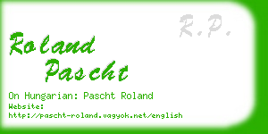 roland pascht business card